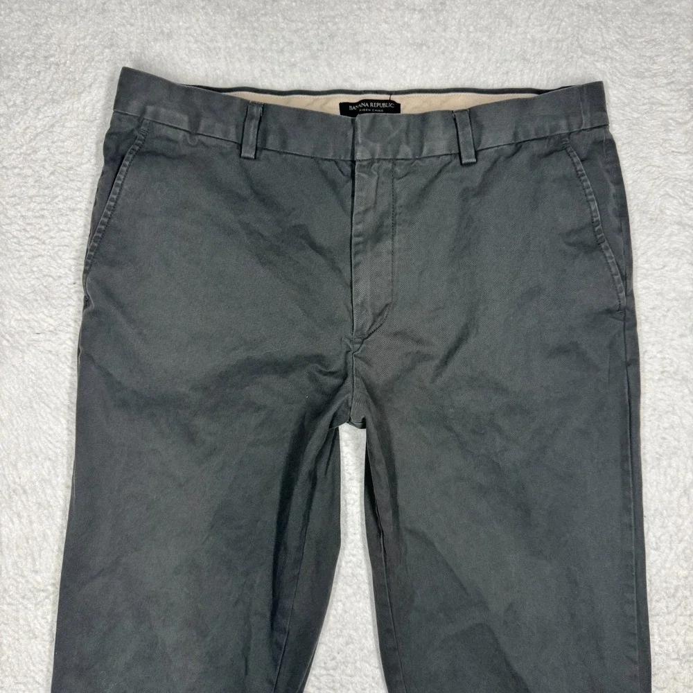 Banana Republic Aiden Chino Casual Pants Gray Men's Size 34x34